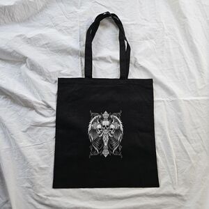 Retro 90s y2k cyber grunge emo skater skull cross handmade tote bag